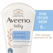 Aveeno baby eczema therapy moisturizing cream bottle with blue cap