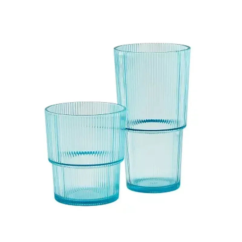 Member'S Mark Shatterproof 12-Piece Drinkware Set Ribbed (Assorted Colors)