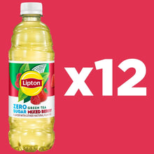 Lipton Zero Sugar Green Tea Mixed Berry iced tea bottle, single pack