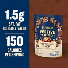 Cashew snack bag showing “1.5g sat fat” and “150 calories per serving” callouts
