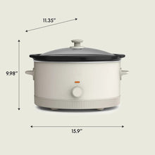 bella 6 qt slow cooker dimensions diagram with height and width arrows