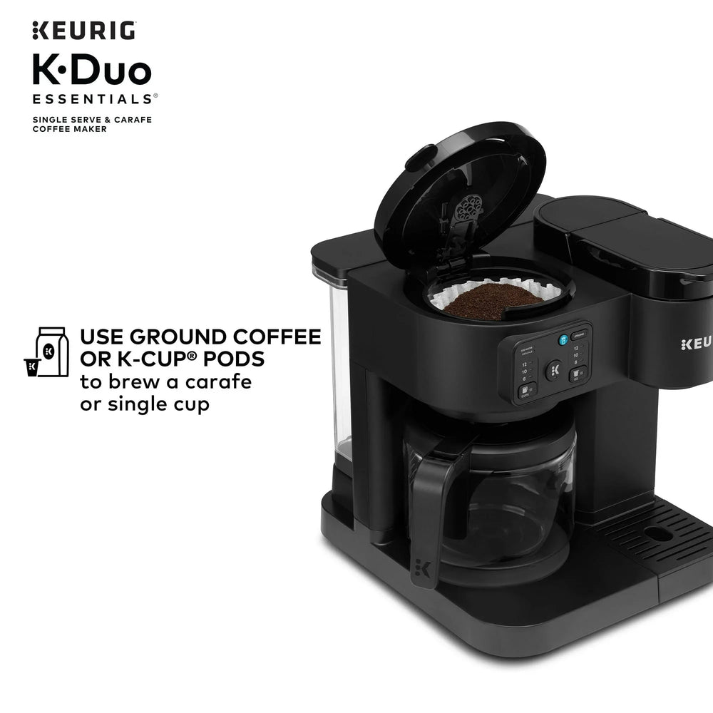 Keurig K-Duo Essentials, Hot & Iced Single-Serve K-Cup Pod Coffee Maker & Carafe, Black - USA MEGA SHOP