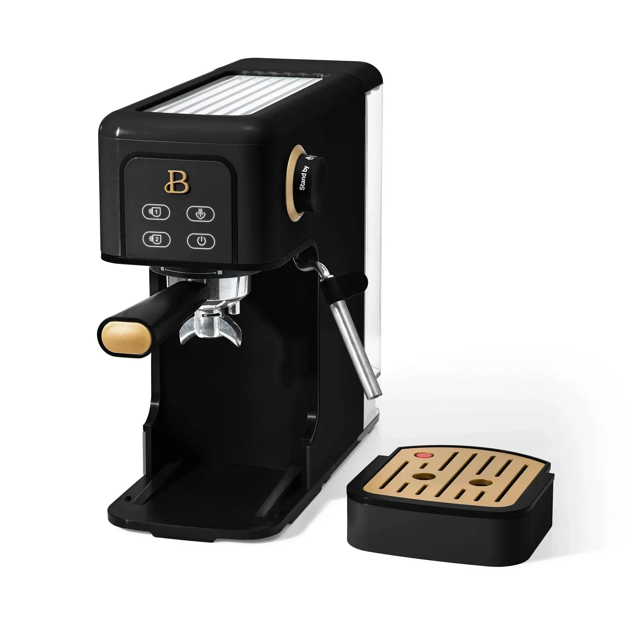 Beautiful Slim Espresso Machine with 20-Bar Pressure, White Icing by Drew Barrymore