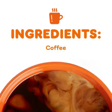 Coffee ingredients graphic with “Ingredients: Coffee” text and steam cup icon
