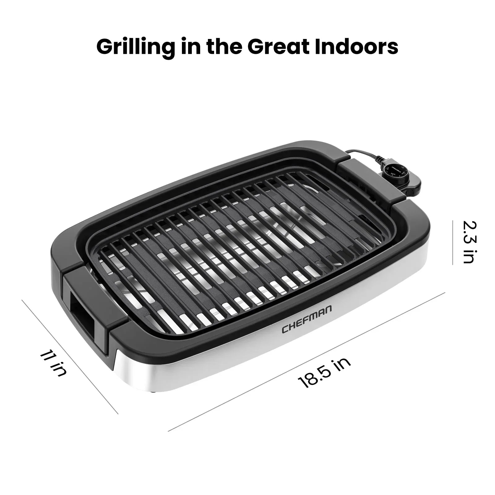 Chefman 6 Serving Electric Indoor Grill, w/ Temperature Control, Smokeless, Stainless Steel - USA MEGA SHOP