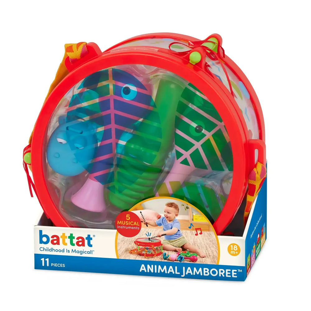 Battat Animal Jamboree Toy Drum and 4 Musical Instruments, Toddler and Preschool Toys - USA MEGA SHOP