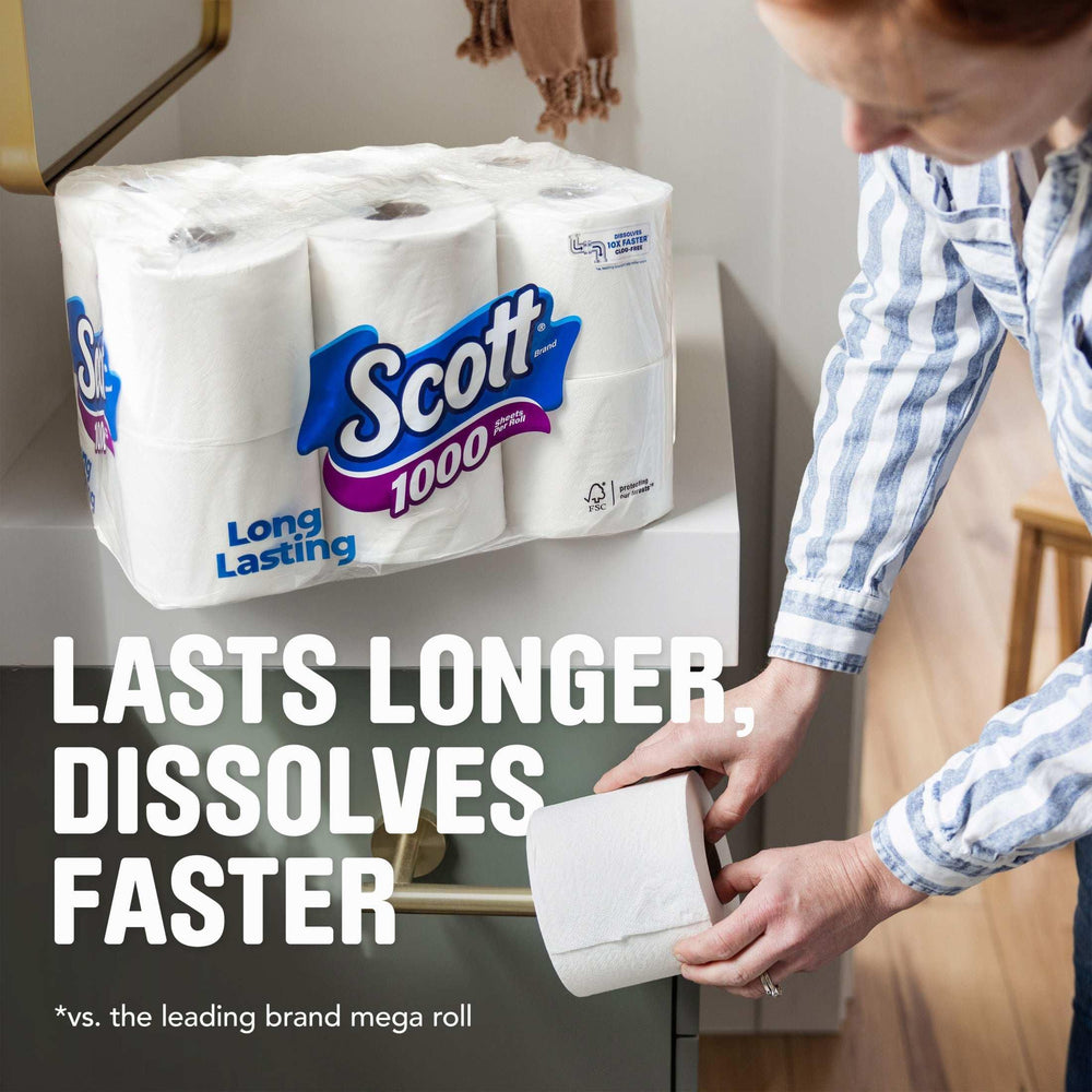 Scott 1000 Toilet Paper, 12 Rolls, 1,000 Sheets per Roll - USA MEGA SHOP