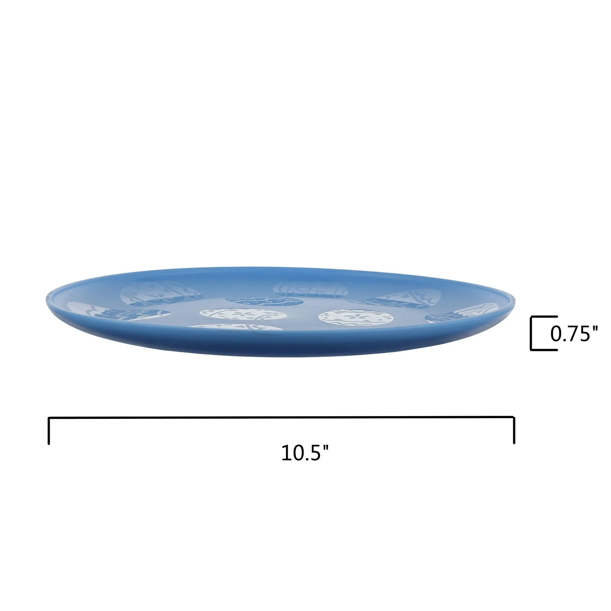 Mainstays 30-Piece Blue Etched Easter Egg Plastic Dinnerware Set, Includes 10 Plates, 10 Bowls, 10 Tumblers