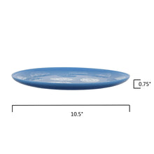 Blue plastic Easter egg etched plate with embossed egg pattern and size markings