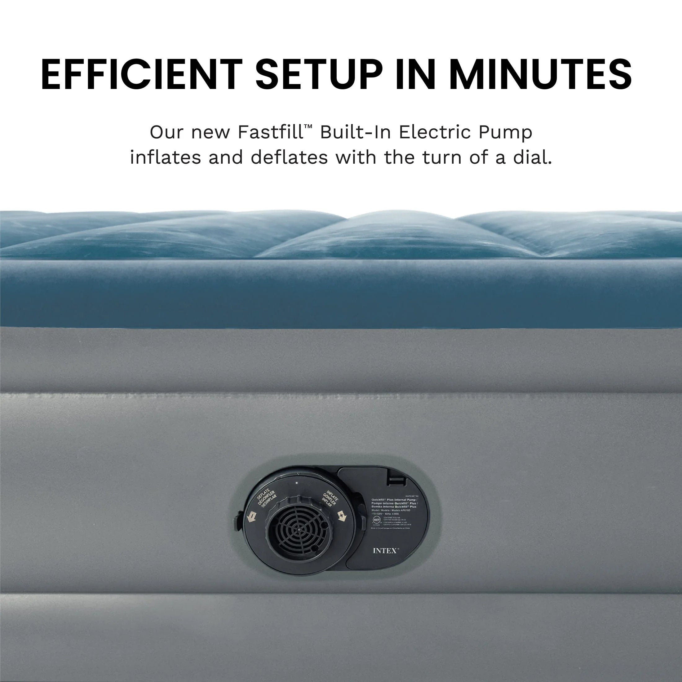 Intex 15" Twin Essential Rest Dura-Beam Airbed Mattress with Built-in Pump - USA MEGA SHOP