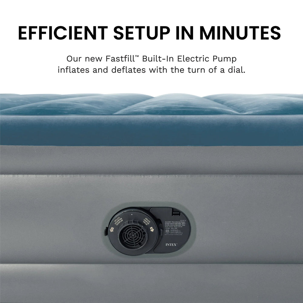 Intex 15" Twin Essential Rest Dura-Beam Airbed Mattress with Built-in Pump - USA MEGA SHOP