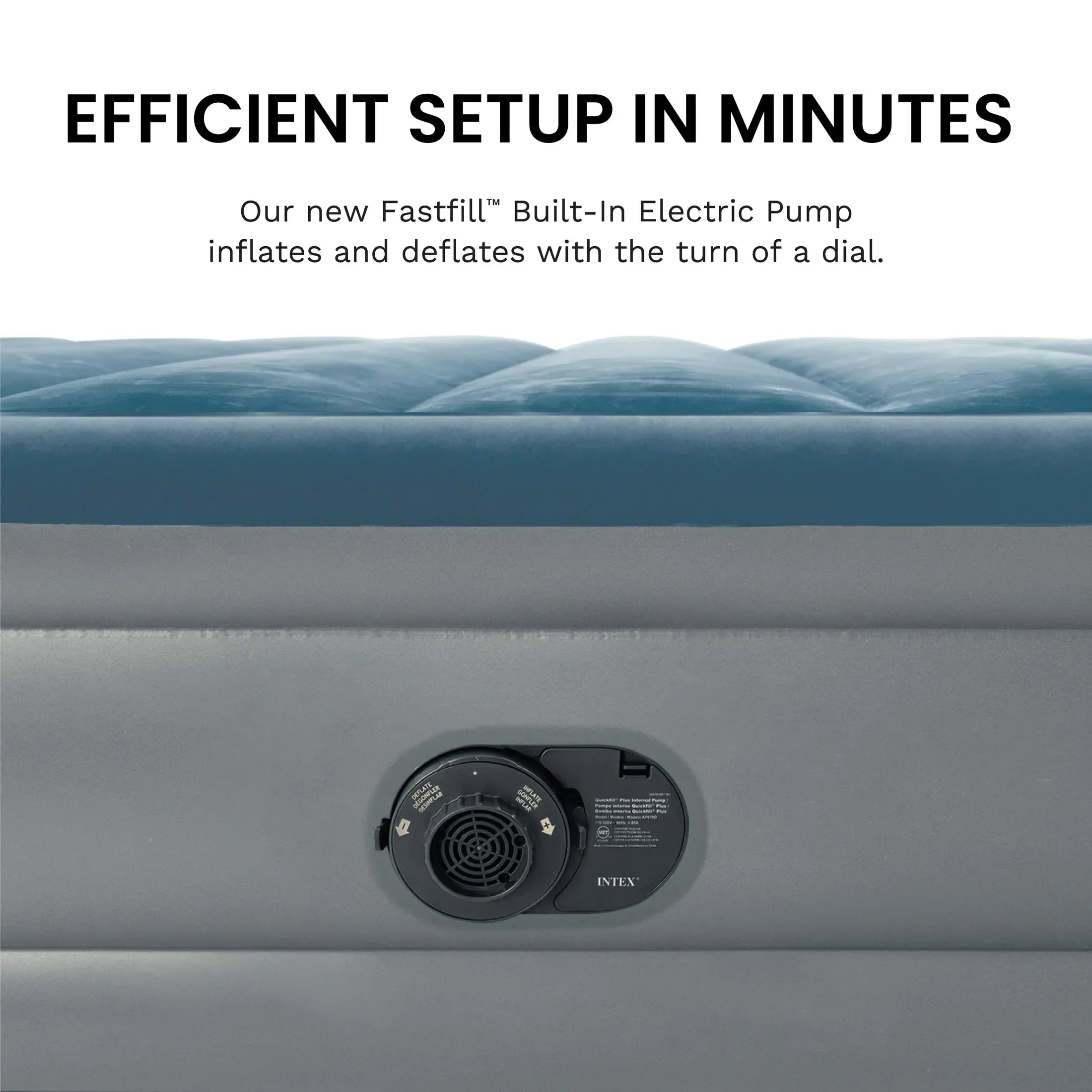 Intex 15" Twin Essential Rest Dura-Beam Airbed Mattress with Built-in Pump