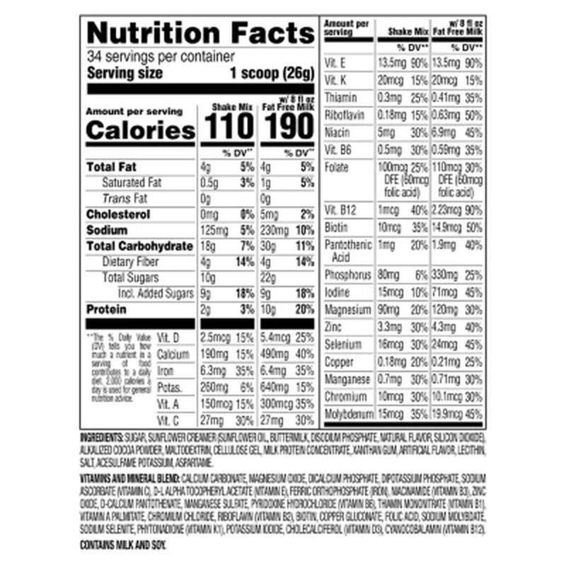 SlimFast Chocolate Protein Shake Mix, Rich Chocolate Royale, 31.18 oz, 34 Servings