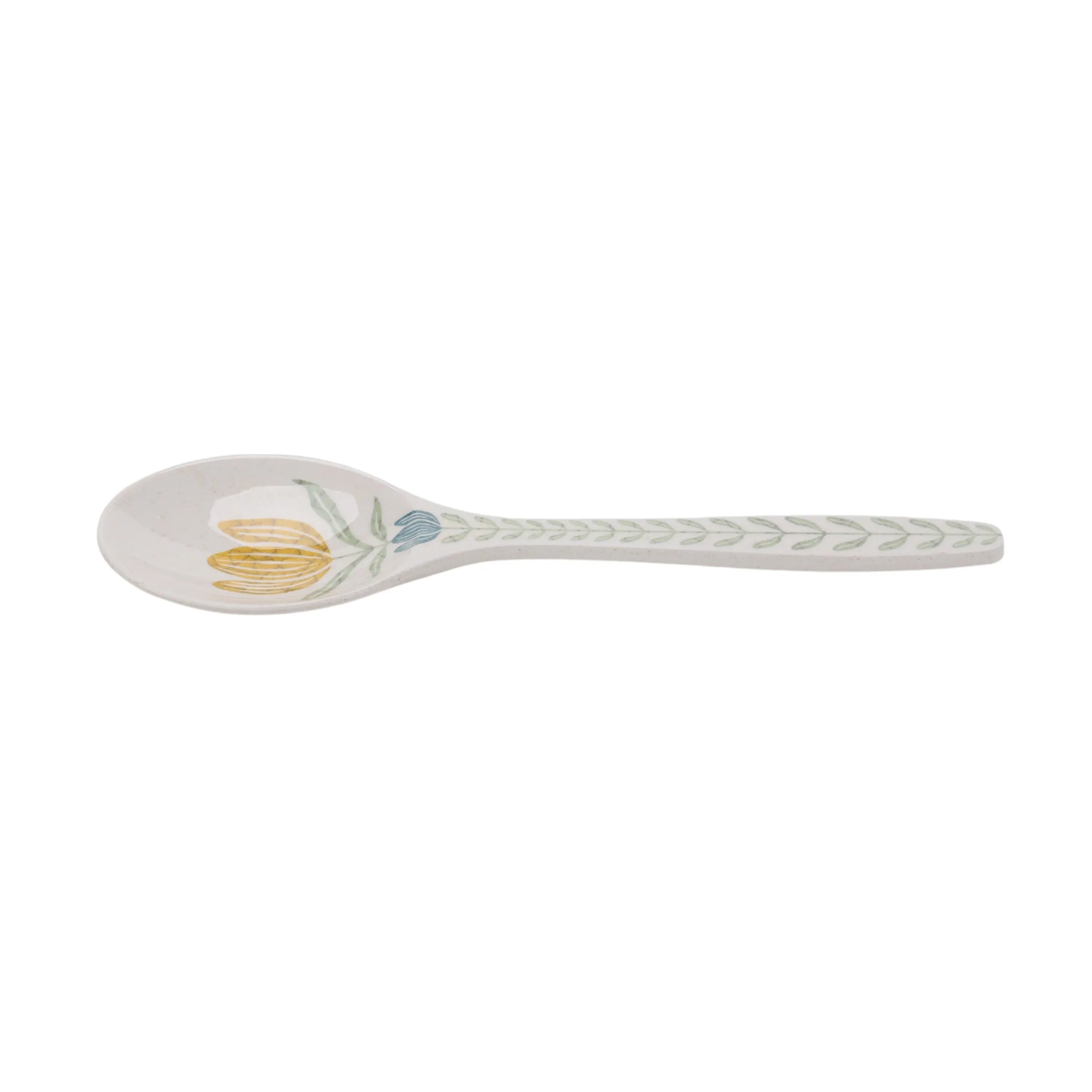 Better Homes and Gardens Bamboo Melamine Floral Salad Bowl with Acacia Lid and Utensil Set