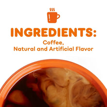Coffee ingredients panel: coffee with natural and artificial flavor