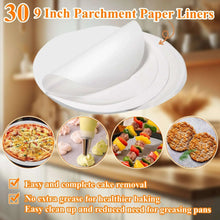 Pack of white round parchment paper liners for springform cake pans.