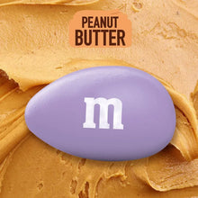 Peanut butter M&M's egg in light purple with white "m" mark