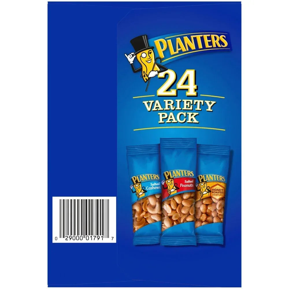 Salted Cashews, Salted Peanuts & Honey Roasted Peanuts Variety Pack, 24 Ct Packs