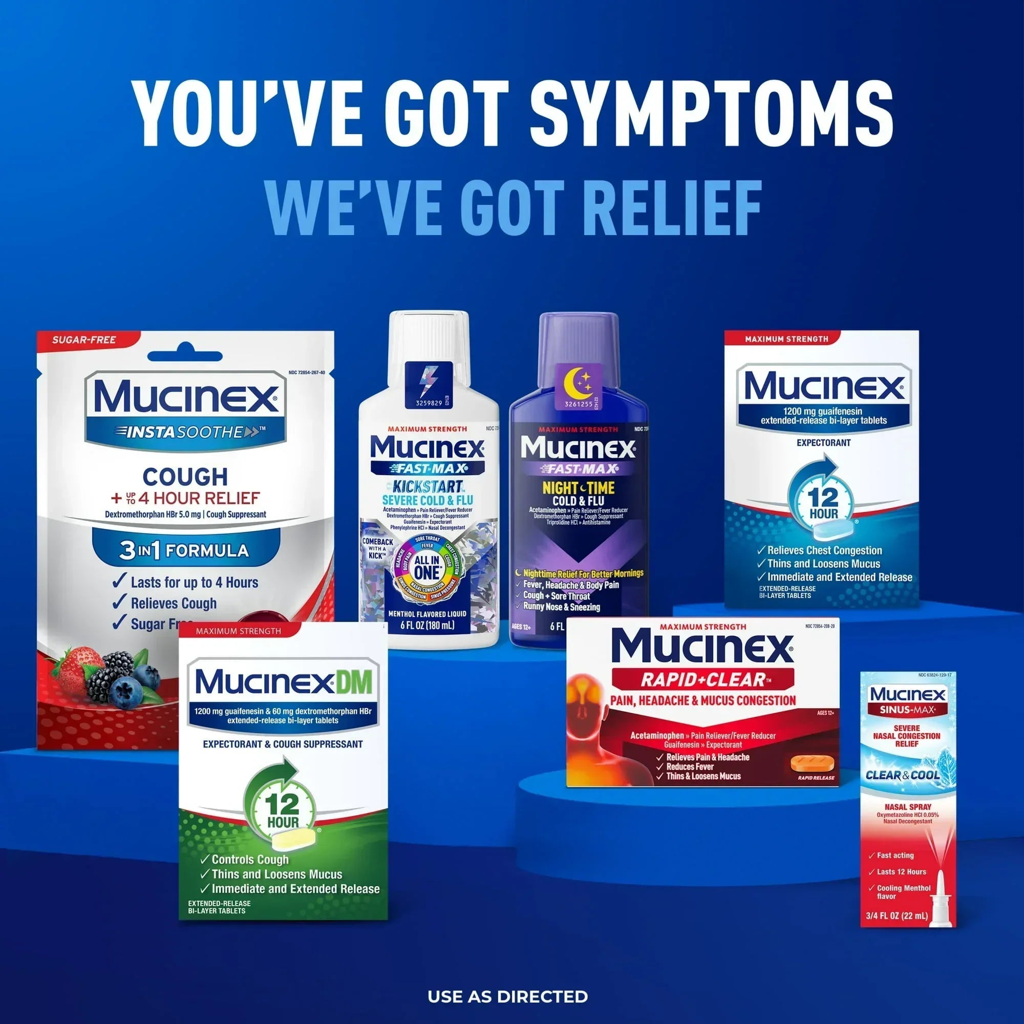 Mucinex Fast-Max Cold & Flu Relief Caplets, Maximum Strength Multi-Symptom Formula with Acetaminophen, 20 Count