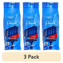 3-pack disposable twin-blade razors in blue retail packaging