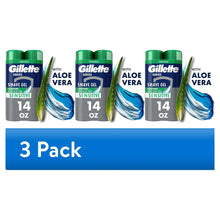 Gillette Series soothing shave gel 3-pack, aloe vera, three 14 oz bottles
