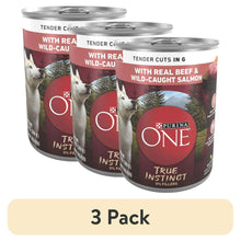 Purina ONE True Instinct wet dog food cans, 3-pack with real beef & wild-caught salmon