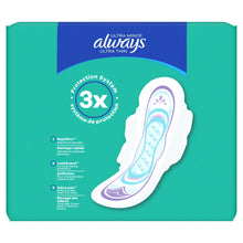 Always Ultra Thin pads with wings, size 2, 3x protection claim with pad on pack