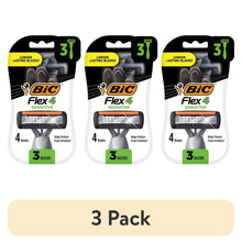 BIC Flex 4 Sensitive 3-pack disposable razors with 4 blades, longer-lasting