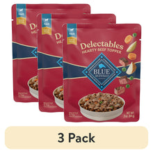 Blue Buffalo Delectables hearty beef topper wet dog food pouch, 3 oz (3-pack)
