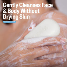 Cetaphil Gentle Cleansing Bar in hands with lather foam