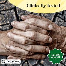 Arnica Salve moisturizer with 24 hrs moisture badge, shown on three hands
