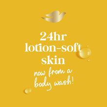 Dove glow body wash graphic: 24hr lotion-soft skin from a body wash