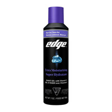 Extra moisturizing shave gel with Vitamin E, purple-capped bottle, blue gel