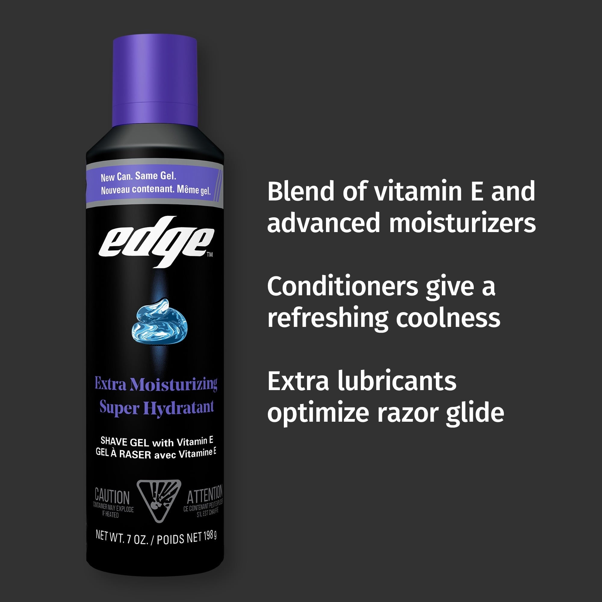 (3 pack) Edge Extra Moisturizing Shave Gel with Vitamin E, Hydrating Shaving Gel for Smooth Razor Glide and Skin Comfort, 7 oz