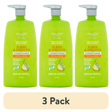 Three green sleek & smooth conditioner bottles, pump tops, 3 pack