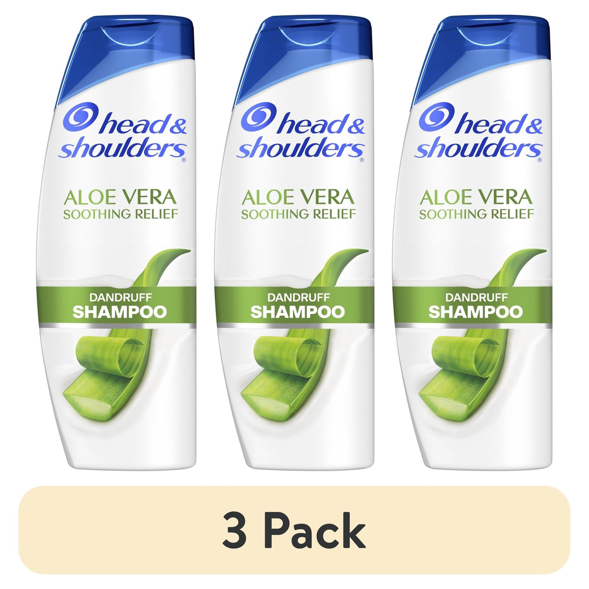 (3 pack) Head & Shoulders 2 in 1 Dandruff Shampoo and Conditioner, Anti-Dandruff Treatment, Aloe Vera for Soothing Scalp Relief, Paraben Free, 12.5 oz