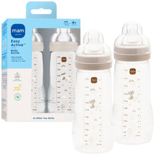 MAM Easy Active 11 oz baby bottles, two-pack, clear with measurement markings