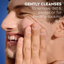 Man washing face with NIVEA MEN Maximum Hydration face wash lather, aloe