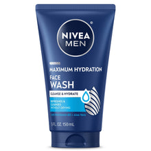 NIVEA MEN Maximum Hydration face wash tube, blue, 150 mL