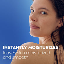 NIVEA body lotion leaves skin moisturized and smooth on woman's face