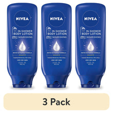 NIVEA in-shower body lotion 3-pack, blue squeeze bottles