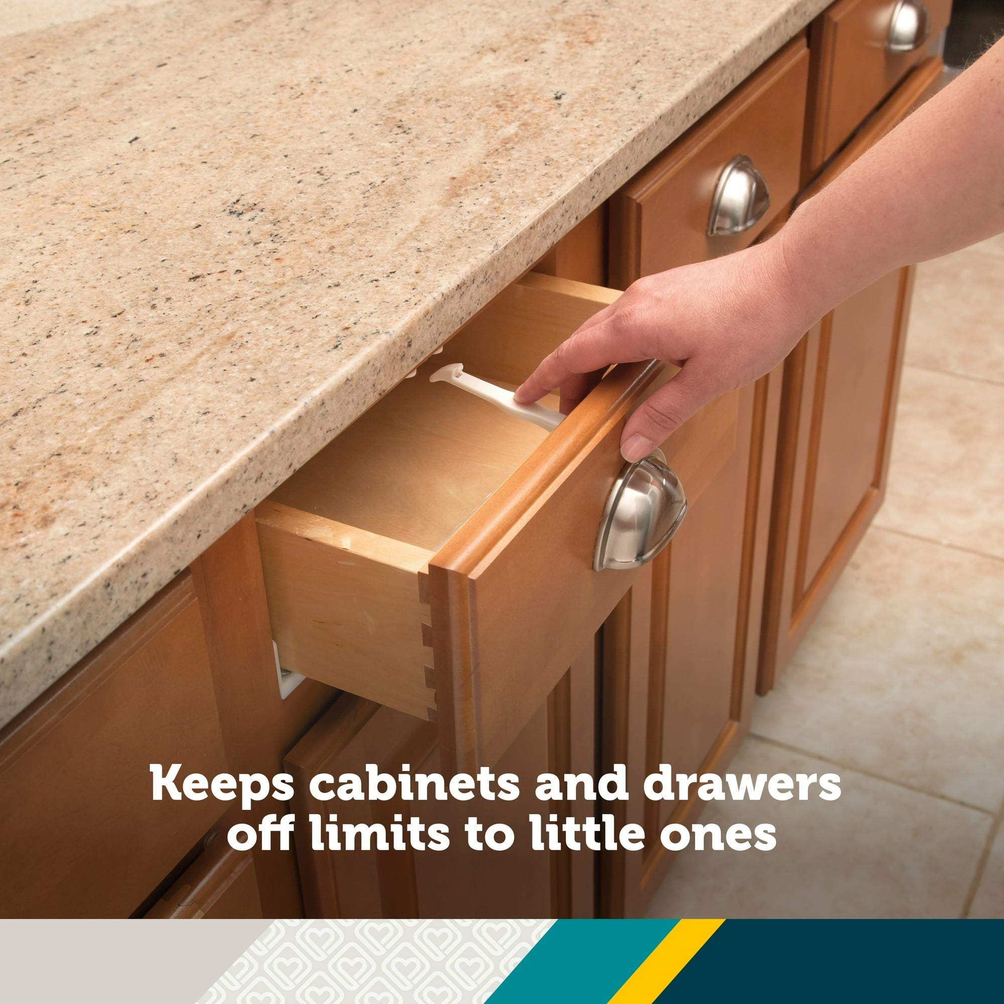 (3 pack) Safety 1st Cabinet & Drawer Latch (14pk), White, Toddler