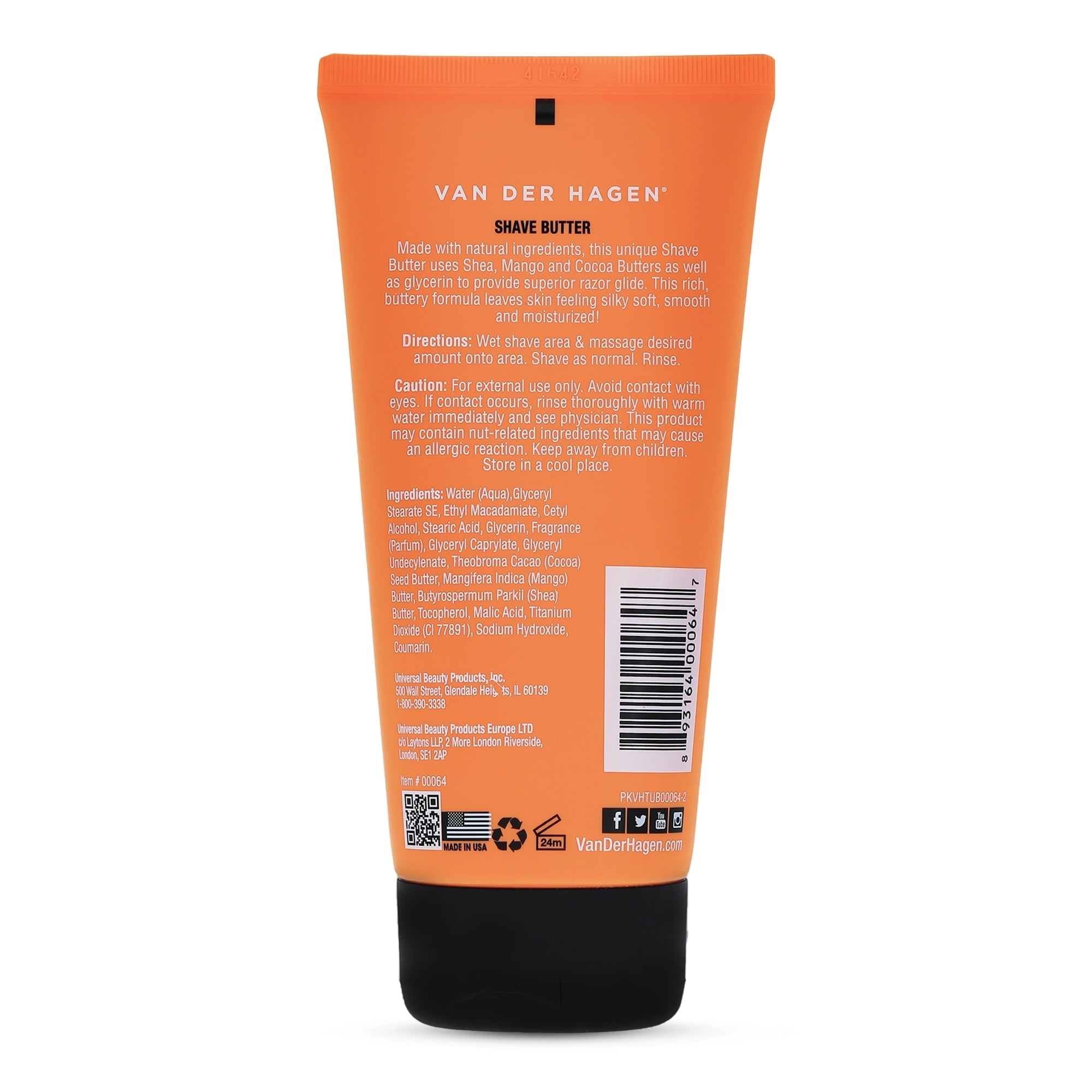 (3 pack) Van der Hagen Shave Butter Beard Shaving Cream, for All Skin Types, formulated with Natural Oils, 6 oz (Men)