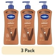 Vaseline Cocoa Radiant body lotion 3-pack bottles with blue pump caps