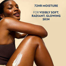 Cocoa Radiant body lotion applied to skin on arm and shoulder