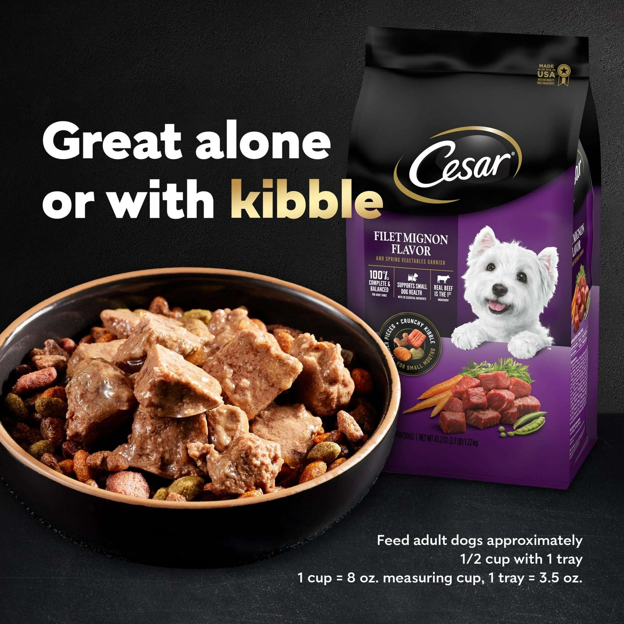 Cesar Loaf And Topper In Sauce Wet Dog Food Variety Pack, 3.5 Oz Trays (24 Pack)