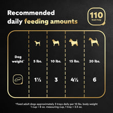Cesar recommended daily feeding amounts chart for dogs by weight