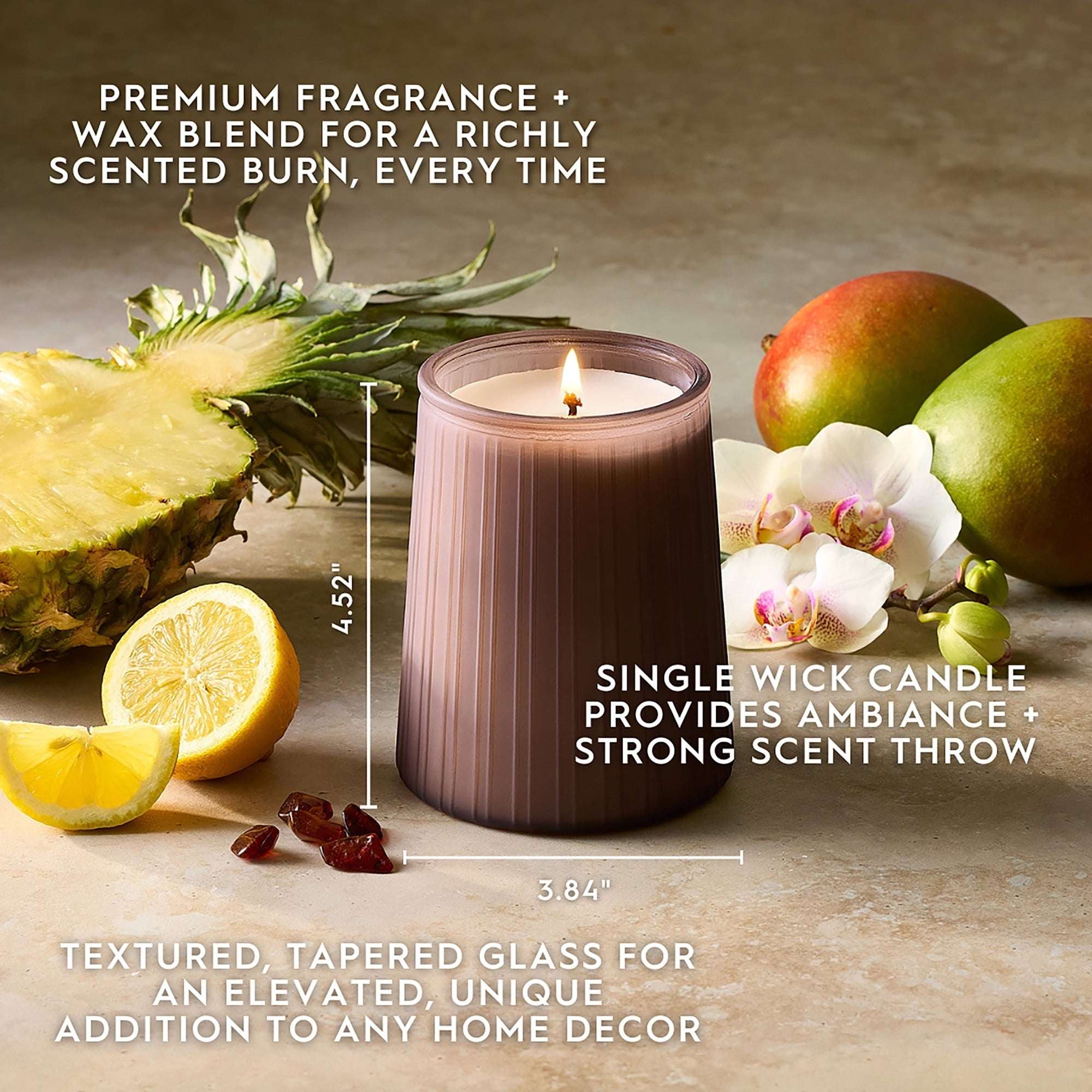 Better Homes and Gardens 16.1 oz. Bronze Mahogany Scented Ribbed Jar Candle