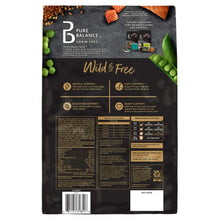 Dog food bag back label with nutrition facts and barcode