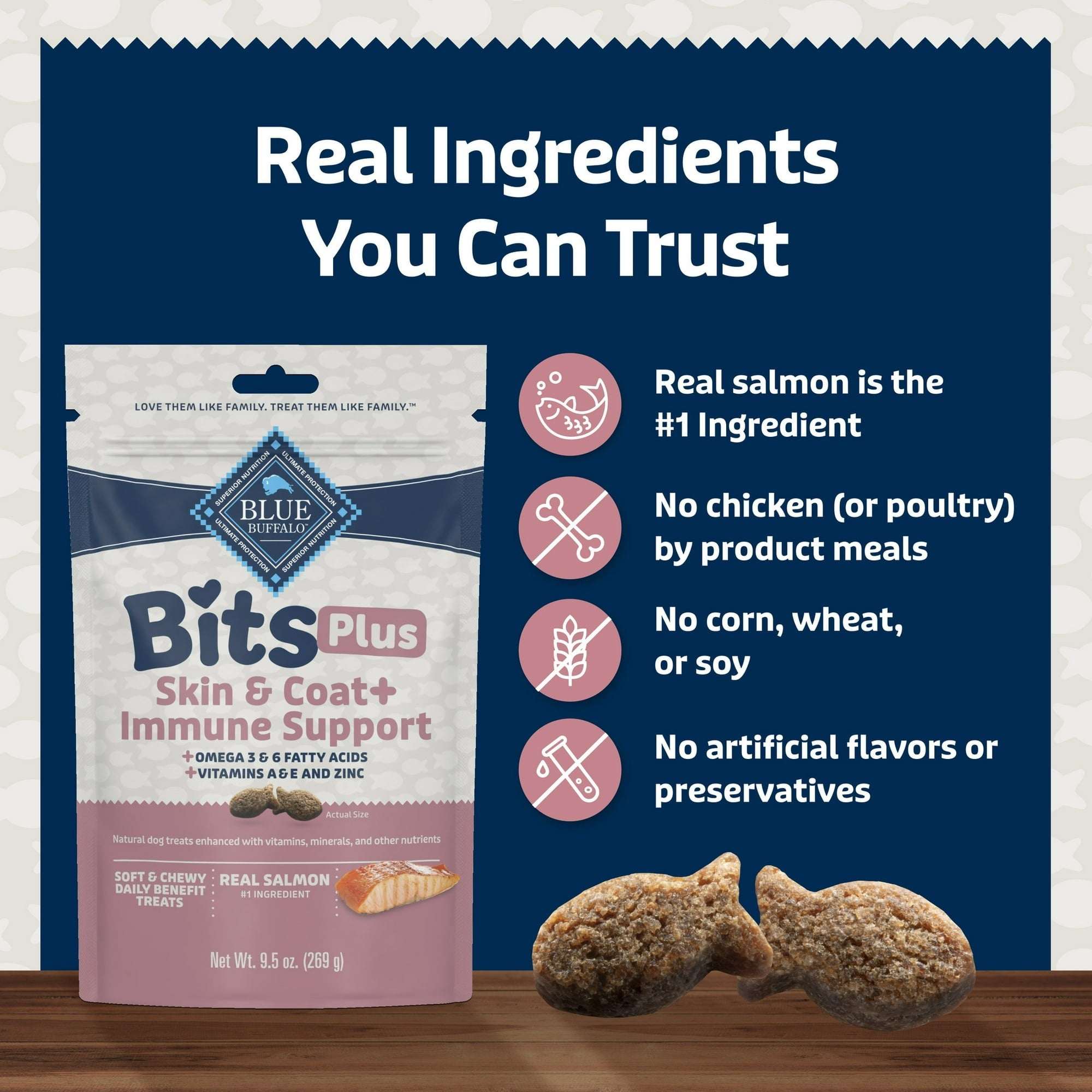 Blue Buffalo BLUE Bits Plus Mobility and Immune Support Daily Benefit Dog Treats, Soft & Chewy Morsels, 9.5-oz. Bag